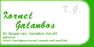 kornel galambos business card