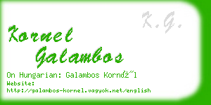 kornel galambos business card